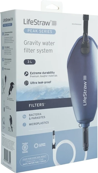 Lifestraw Peak Gravity bag waterfilter - 3 liter - Blauw Lifestraw Peak Gravity Bag Waterfilter - 3 Liter - Blauw -Buiten Kamperen Winkel 1900 1900 00104070 06