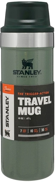 Stanley The Trigger-Action Travel thermosfles - 470 ml - Donkergroen Stanley The Trigger-Action Travel Thermosfles - 470 Ml - Donkergroen -Buiten Kamperen Winkel 1900 634 large jpg classic trigger action travel mug 16oz hammertone green 4