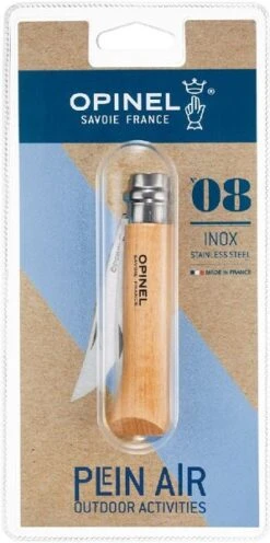 Opinel N°08 Inox RVS Zakmes -Buiten Kamperen Winkel 3123840004056 opinel no8 roestvrij blister resultaat 1