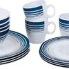 Bo-Camp Melamine Serviesset - 16-delig - Wit/Blauw -Buiten Kamperen Winkel 6181079 resultaat