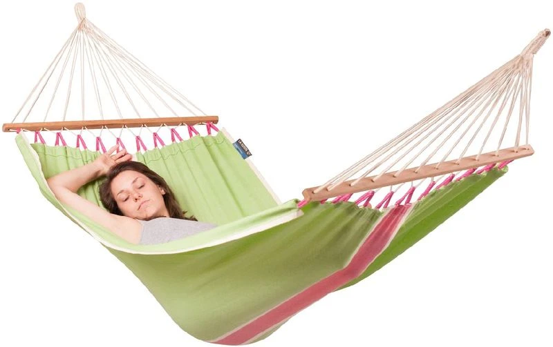 La Siesta Fruta 1 persoons hangmat - Kiwi La Siesta Fruta 1 Persoons Hangmat - Kiwi -Buiten Kamperen Winkel 755 1200 frr11 4 fruta kiwi weather resistant single spreader bar hammock image 02