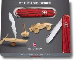 My First Victorinox Kinderzakmes - Rood -Buiten Kamperen Winkel 7611160015358 victorinox my first transparant rood doos resultaat