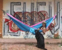 Ticket To The Moon Hangmat 2 Persoons Original Double - Pink/Aqua -Buiten Kamperen Winkel 900 1114 img 2447