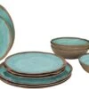 Bo-Camp Halo Melamine Serviesset - 12-delig - Aqua -Buiten Kamperen Winkel 900 1461 6181392