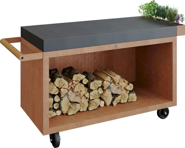 OFYR Mise En Place Table 135 PRO Corten - Ceramic Dark Grey -Buiten Kamperen Winkel ofyr mise en place table 135 pro corten ceramic dark grey