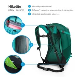 Osprey Hikelite Wandelrugzak - 32 Liter - Zwart -Buiten Kamperen Winkel osprey hikelite 26 features